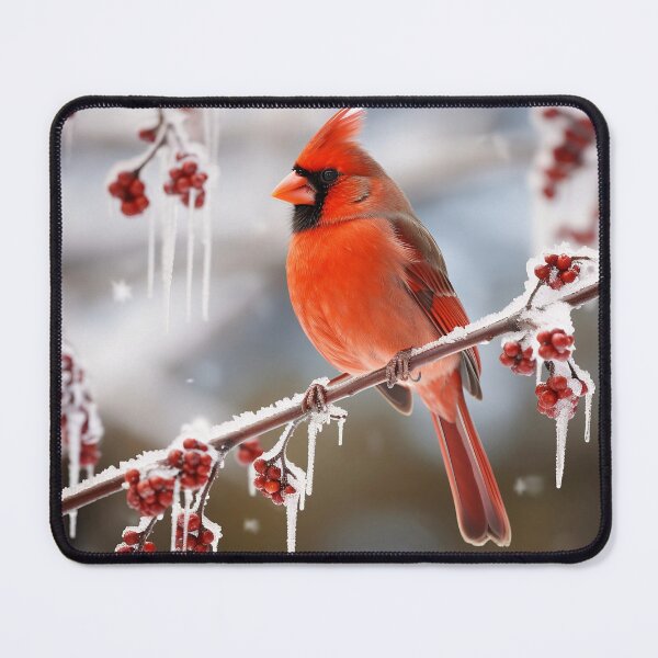 Item preview, Cardinal Perched on Limb with Thawing Snow designed and sold by dcrc.