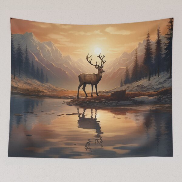 Item preview, Deer Standing by a Thawing Lake  designed and sold by dcrc.