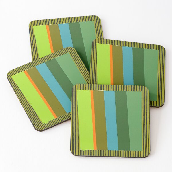 Item preview, Back Pocket - greens,orange with stripes designed and sold by Brandon Anschultz.