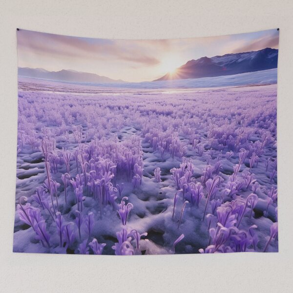 Item preview, Lavender Field Covered with Thawing Snow designed and sold by dcrc.