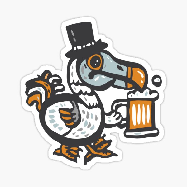 Dodo with beer Sticker