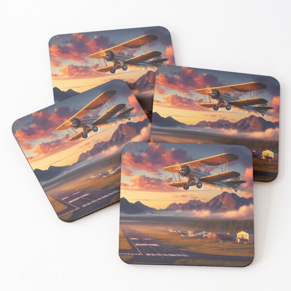 Item preview, Vintage Biplane Sunrise Departure designed and sold by BLGeiger2023.
