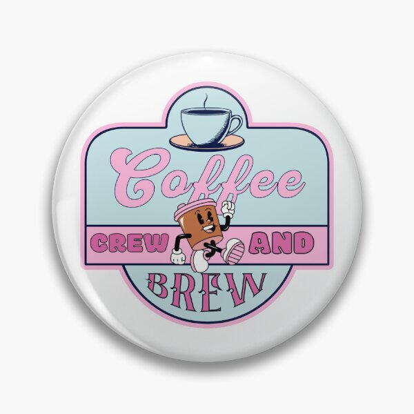 Item preview, Coffee crew and brew pastel pink and blue retro style designed and sold by BritishDelights.
