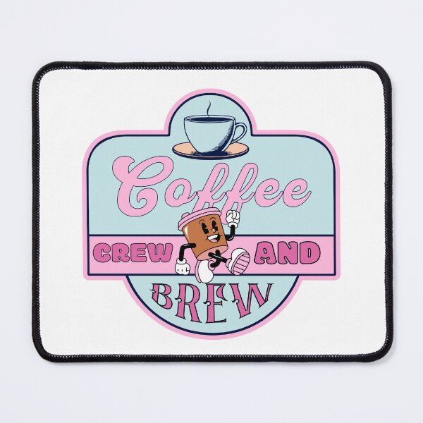 Item preview, Coffee crew and brew pastel pink and blue retro style designed and sold by BritishDelights.