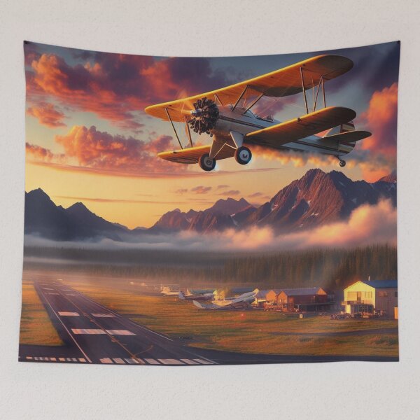 Item preview, Vintage Biplane Sunrise Departure designed and sold by BLGeiger2023.