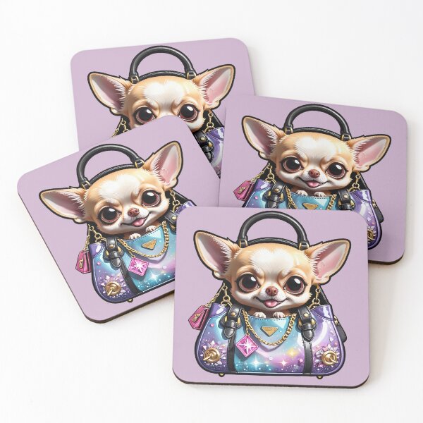 Artikelvorschau, Entzückender Chihuahua-Welpe in einer glitzernden Handtasche entworfen und verkauft von TechnoWhimsy.