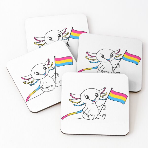 Item preview, Cute Axolotl with Pansexual Pride Flag LGBTQ+ designed and sold by JoyfulJen.