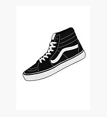 VANS HI TOP BLACK/WHITE Photographic Print