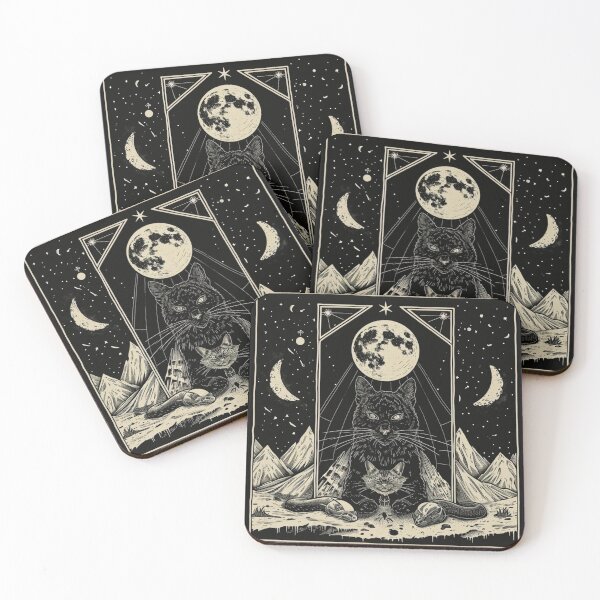 Item preview, Tarot Card Moon I Cat, Snake, Spirituality, Esotericism, Occult designed and sold by VisionaryVortx.