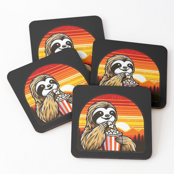 Item preview, Sloth eating popcorn  designed and sold by AxelBrook.