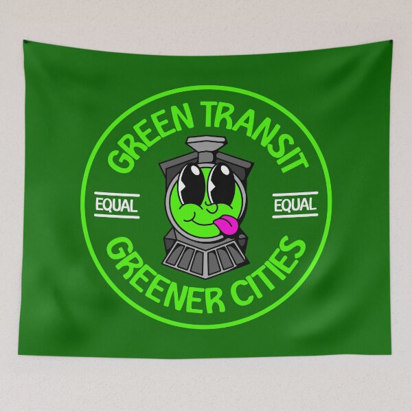 Item preview, Green Transit Equals Greener Cities - Green Urban Planning designed and sold by Picket Club.