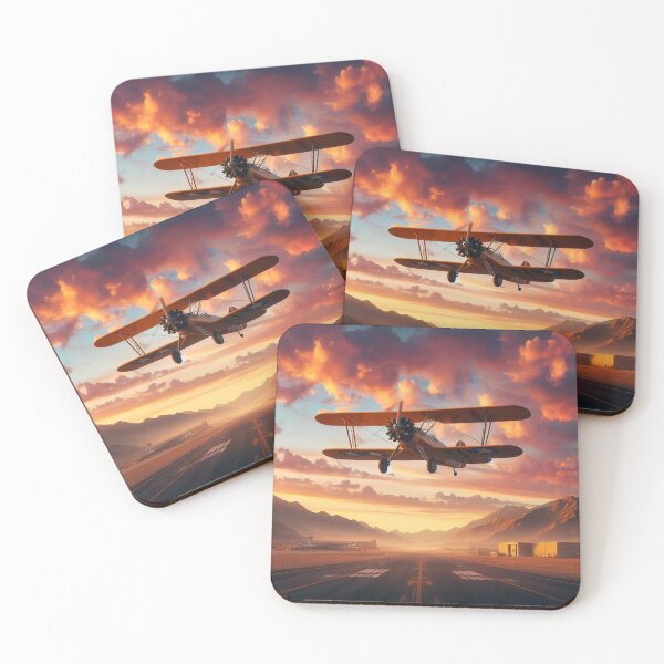 Item preview, Vintage Biplane Sunrise Takeoff designed and sold by BLGeiger2023.