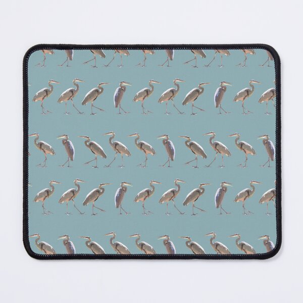 Item preview, Blue Herons Walking Two Ways on Bay Blue Repeat 5748 designed and sold by Art in My Loft.