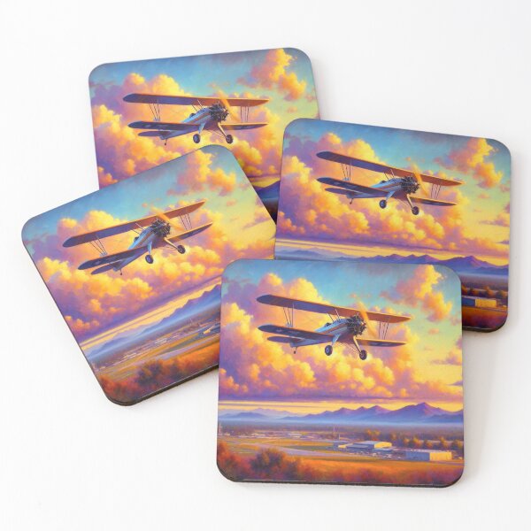 Item preview, Vintage Biplane Sunrise Departure designed and sold by BLGeiger2023.