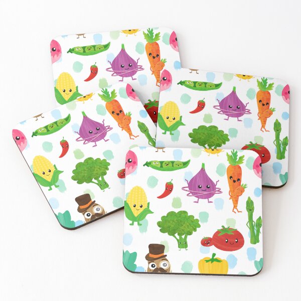 Item preview, Happy Veggies Cuties Healthy Food Kids Pattern designed and sold by SamAnnDesigns.