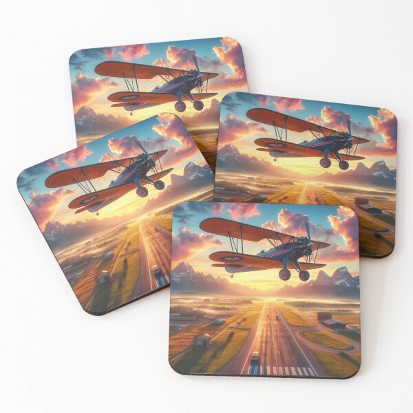 Item preview, Vintage Biplane Sunrise Departure designed and sold by BLGeiger2023.
