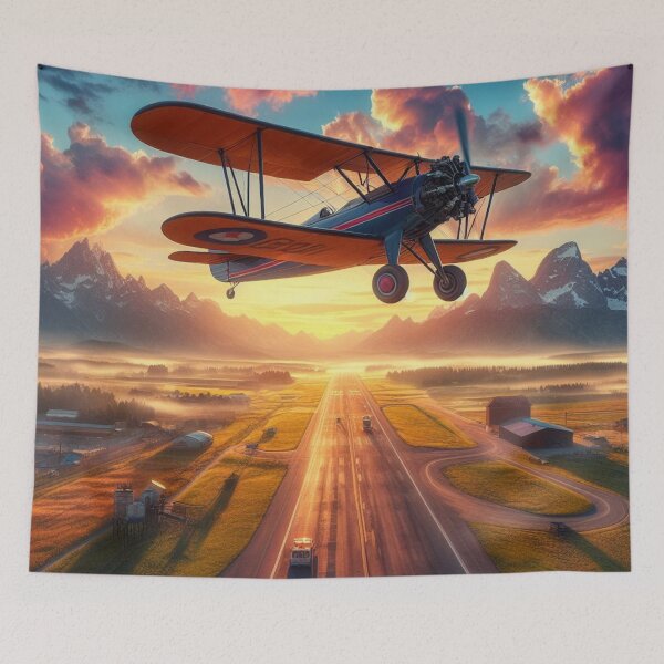 Item preview, Vintage Biplane Sunrise Departure designed and sold by BLGeiger2023.