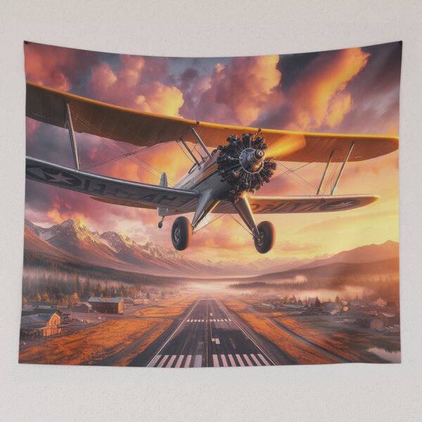 Item preview, Vintage Biplane Sunrise Departure designed and sold by BLGeiger2023.
