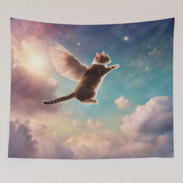 Item preview, Angel Cat in Galaxy Sky designed and sold by AnimaliaStar.