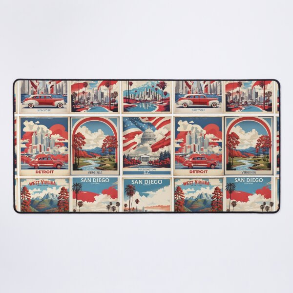 Item preview, USA Vintage Tourism Posters Sticker Pack 7 designed and sold by TravelersGems.