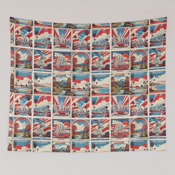 Item preview, USA Vintage Tourism Posters Sticker Pack 7 designed and sold by TravelersGems.