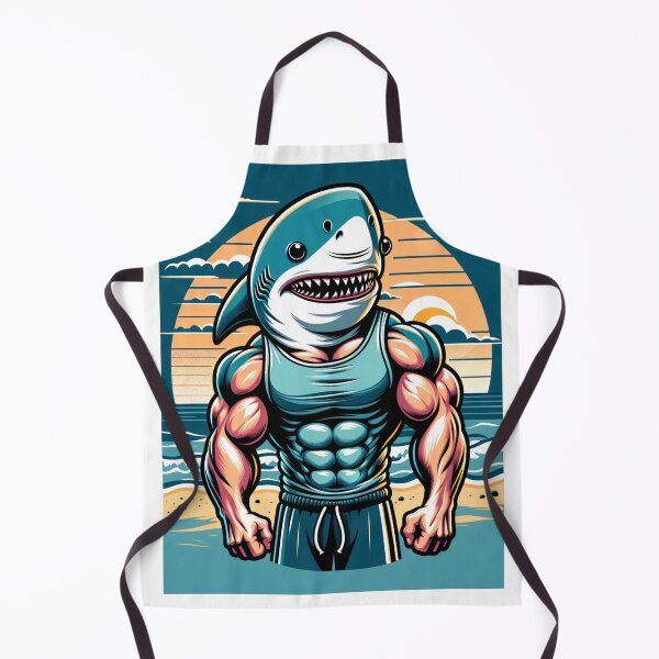 Item preview, Shark man on a beach with huge muscles designed and sold by Aaron Makelky.