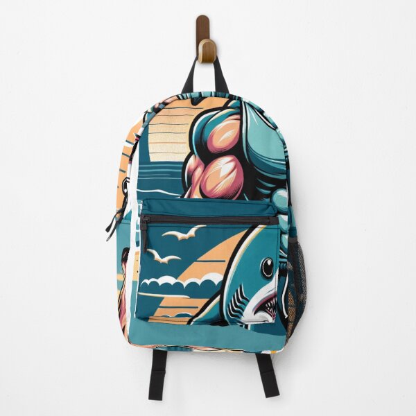 Item preview, Shark man on a beach with huge muscles designed and sold by Aaron Makelky.
