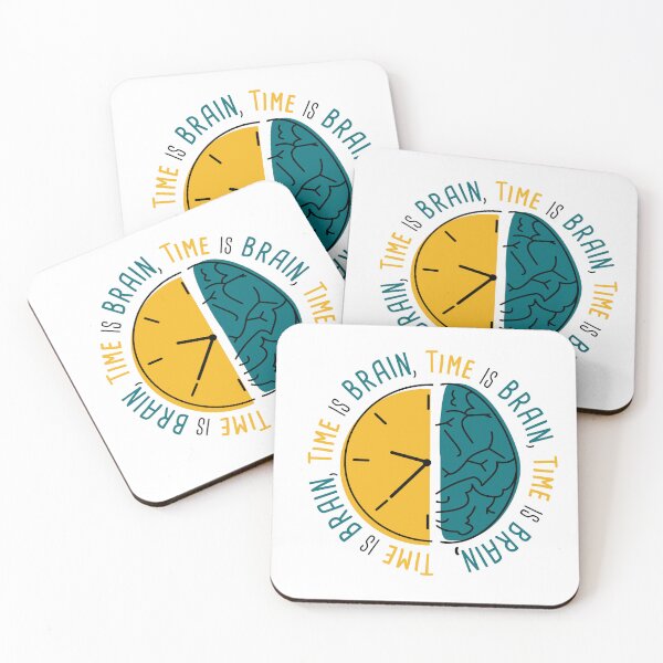 Item preview, Time is Brain - design with clock and brain designed and sold by Stegosaurus Crafts.