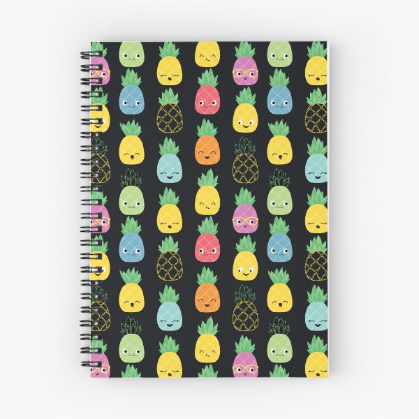 Item preview, Cute Colorful Pineapples Food Kids Pattern on black designed and sold by SamAnnDesigns.