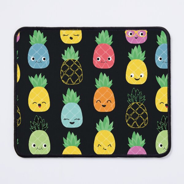 Item preview, Cute Colorful Pineapples Food Kids Pattern on black designed and sold by SamAnnDesigns.
