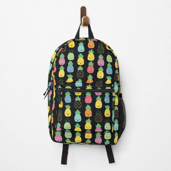 Item preview, Cute Colorful Pineapples Food Kids Pattern on black designed and sold by SamAnnDesigns.