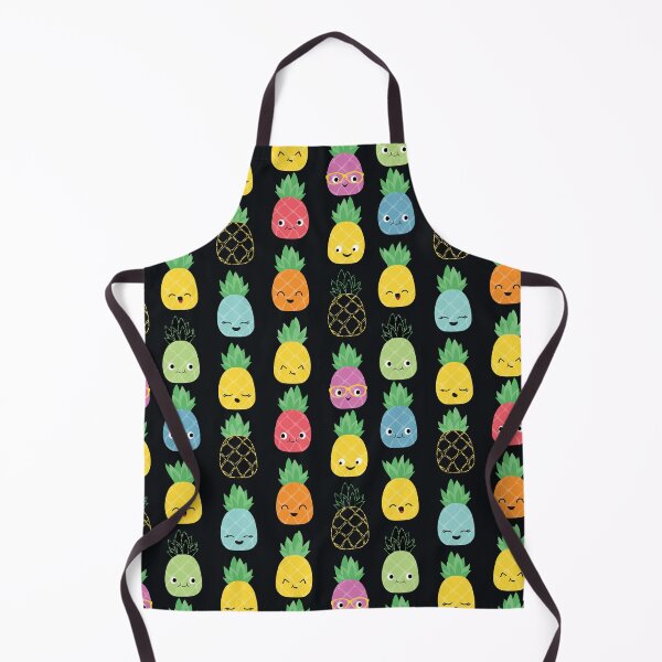 Item preview, Cute Colorful Pineapples Food Kids Pattern on black designed and sold by SamAnnDesigns.