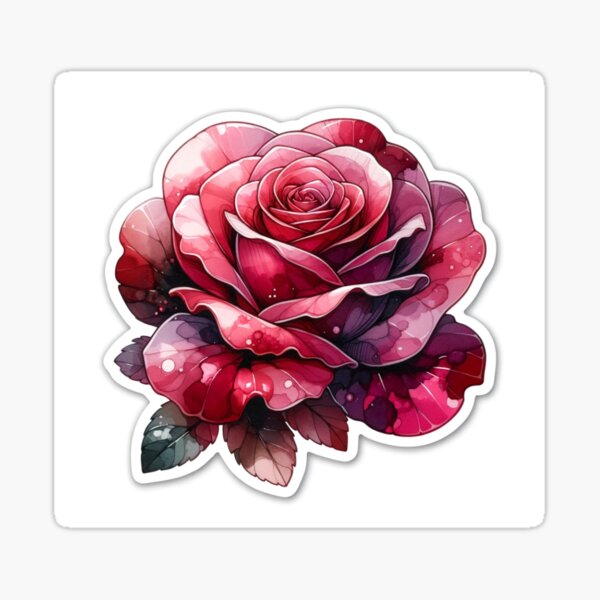 Item preview, Acid Rose Watercolor Art Sticker - Floral Elegance for Your Accessories designed and sold by mymagicstoreus.