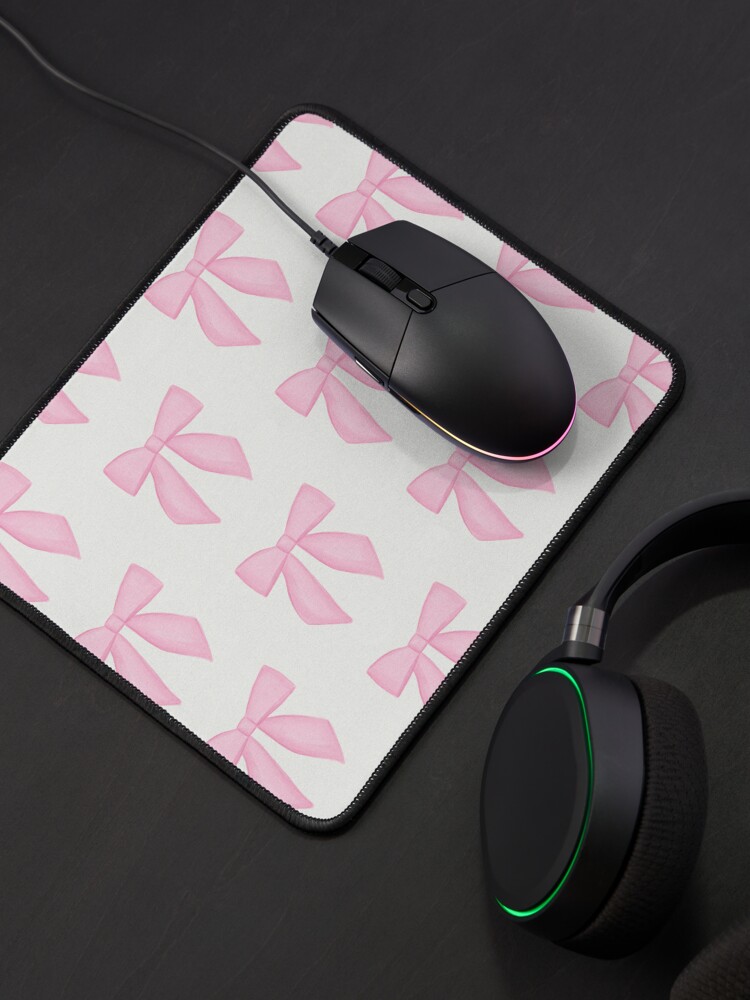 Thumbnail 4 von 5, Mauspad, zierliche ästhetische rosa Schleife designt und verkauft von simplygracie-.