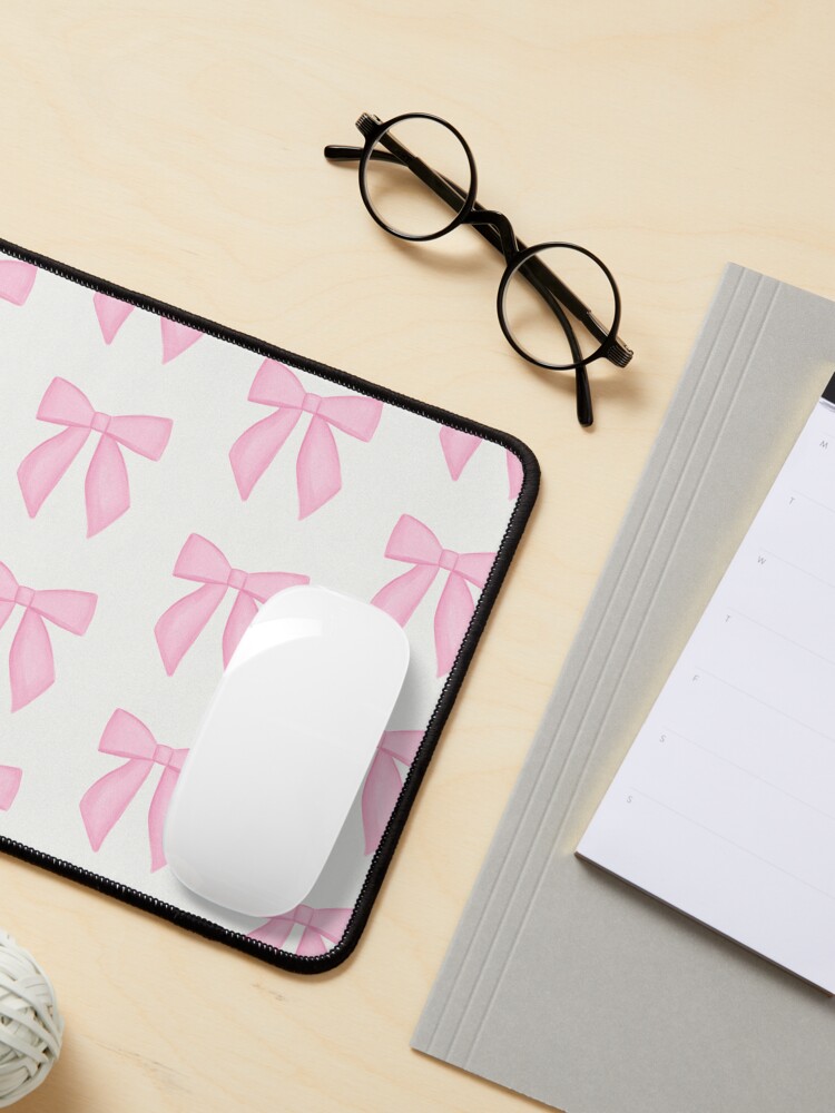 Thumbnail 3 von 5, Mauspad, zierliche ästhetische rosa Schleife designt und verkauft von simplygracie-.