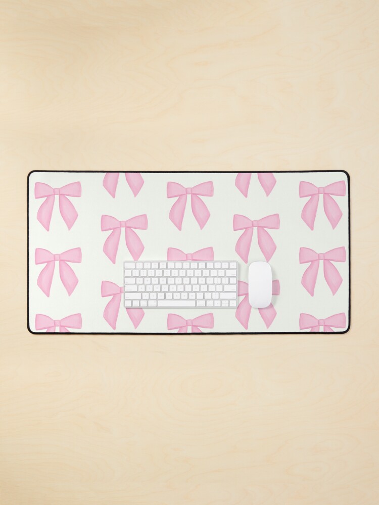 Thumbnail 1 von 5, Mauspad, zierliche ästhetische rosa Schleife designt und verkauft von simplygracie-.