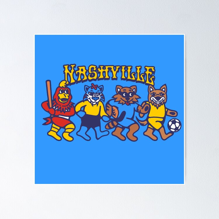 Grateful Nashville - Tennessee Mascots Crossover Dead Parody Sticker