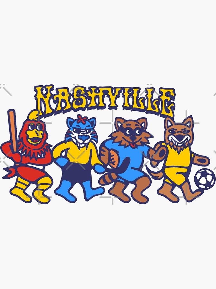 Grateful Nashville - Tennessee Mascots Crossover Dead Parody Sticker