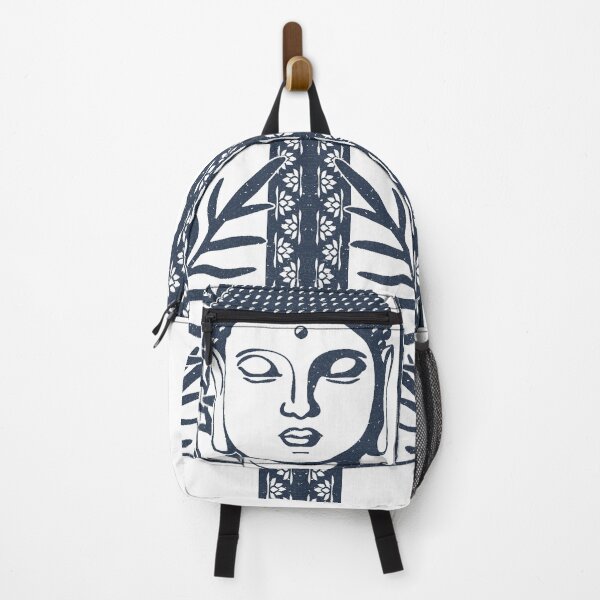 Item preview, Buddha Head Statue with Palm Fronds - Snow + Dusk designed and sold by Irene Estelle.