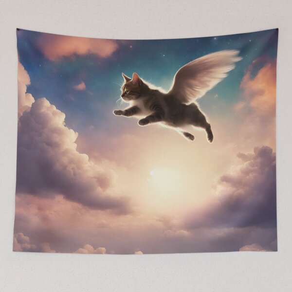Item preview, Angel Cat in Galaxy Sky designed and sold by AnimaliaStar.