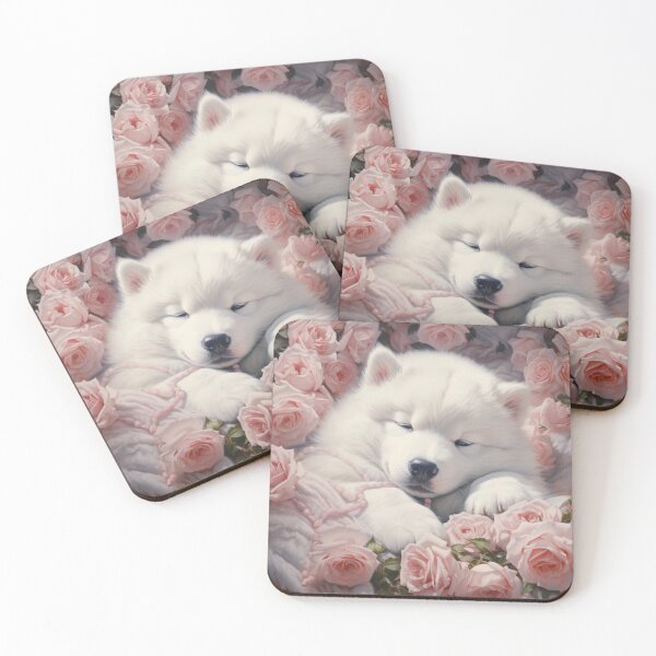 Item preview, Samoyed And Roses designed and sold by Nocturne  Paws.