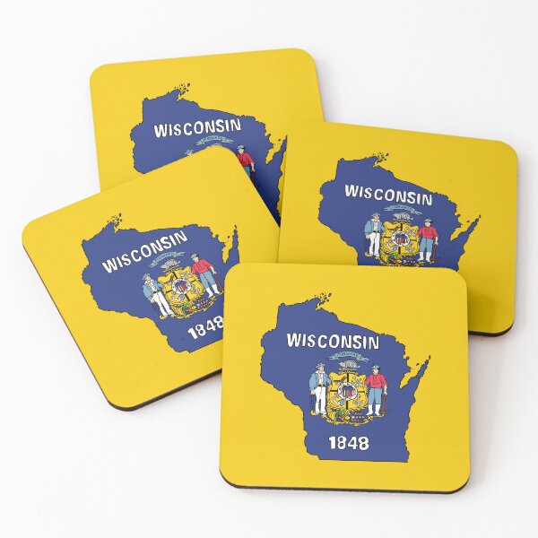 Item preview, Wisconsin state shape flag designed and sold by Rachael Taylor.