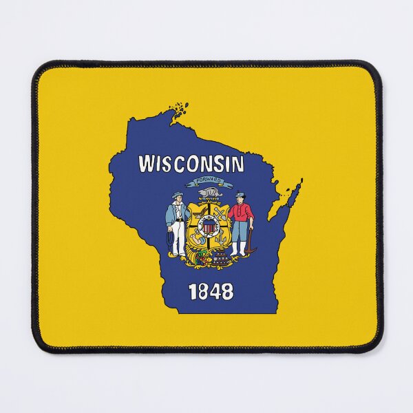 Item preview, Wisconsin state shape flag designed and sold by zenithcreative.