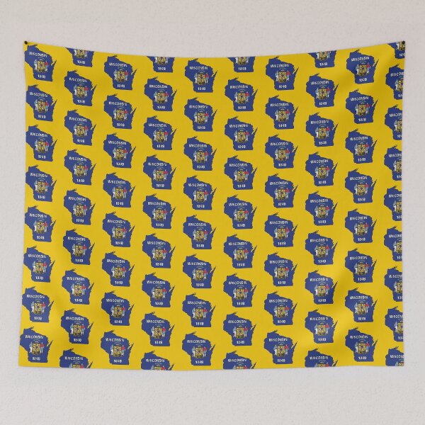 Item preview, Wisconsin state shape flag designed and sold by Rachael Taylor.