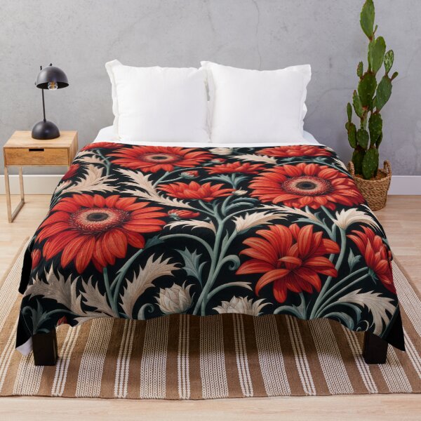 Item preview, Art Nouveau Floral Pattern Collection #1 - Red Gerbera Daisies #3 designed and sold by elektronen.