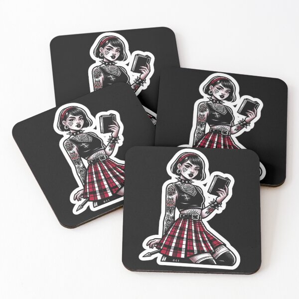 Item preview, Girl in Spiked Collar Reading designed and sold by PinUpPizzazz.