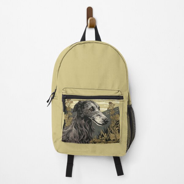 Item preview, Scottish Deerhound dog art in old retro vintage style designed and sold by WallyPink.
