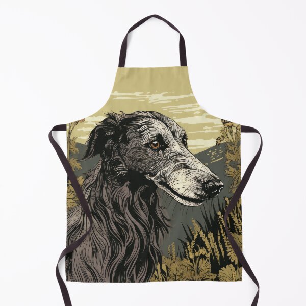 Item preview, Scottish Deerhound dog art in old retro vintage style designed and sold by WallyPink.