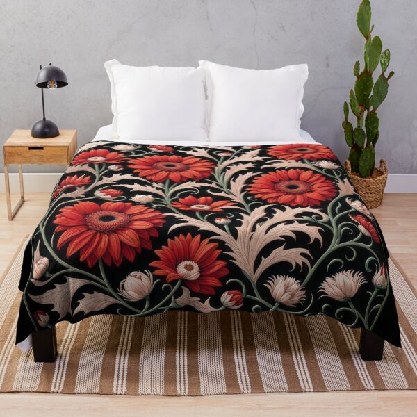 Item preview, Art Nouveau Floral Pattern Collection #1 - Red Gerbera Daisies #4 designed and sold by elektronen.