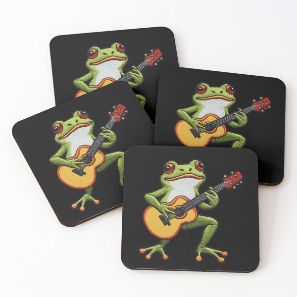 Item preview, Frog Playing Guitar, Cool Iron On Patches designed and sold by saloui.